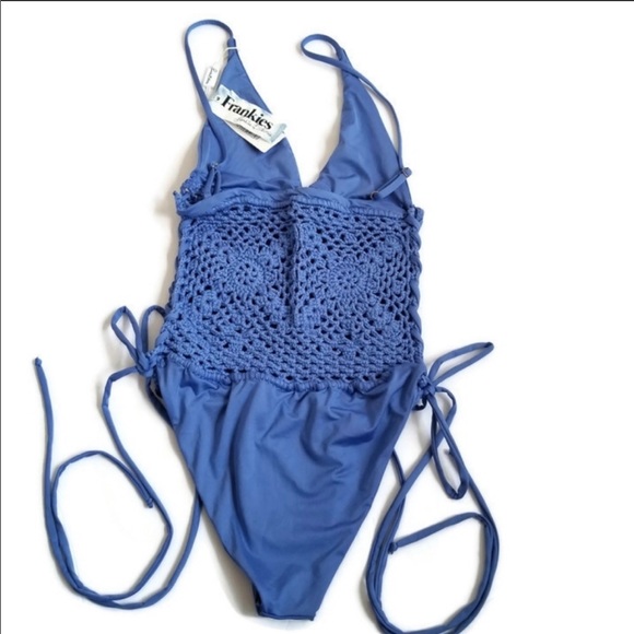 Lilah One Piece Frankies Bikinis - Blue Swimsuit - Picture 5 of 5